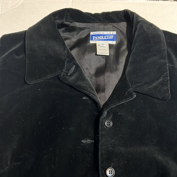 Vintage PENDLETON Black VELVET Tuxedo style button retro cotton VEST USA 12 L/XL - Picture 9 of 13